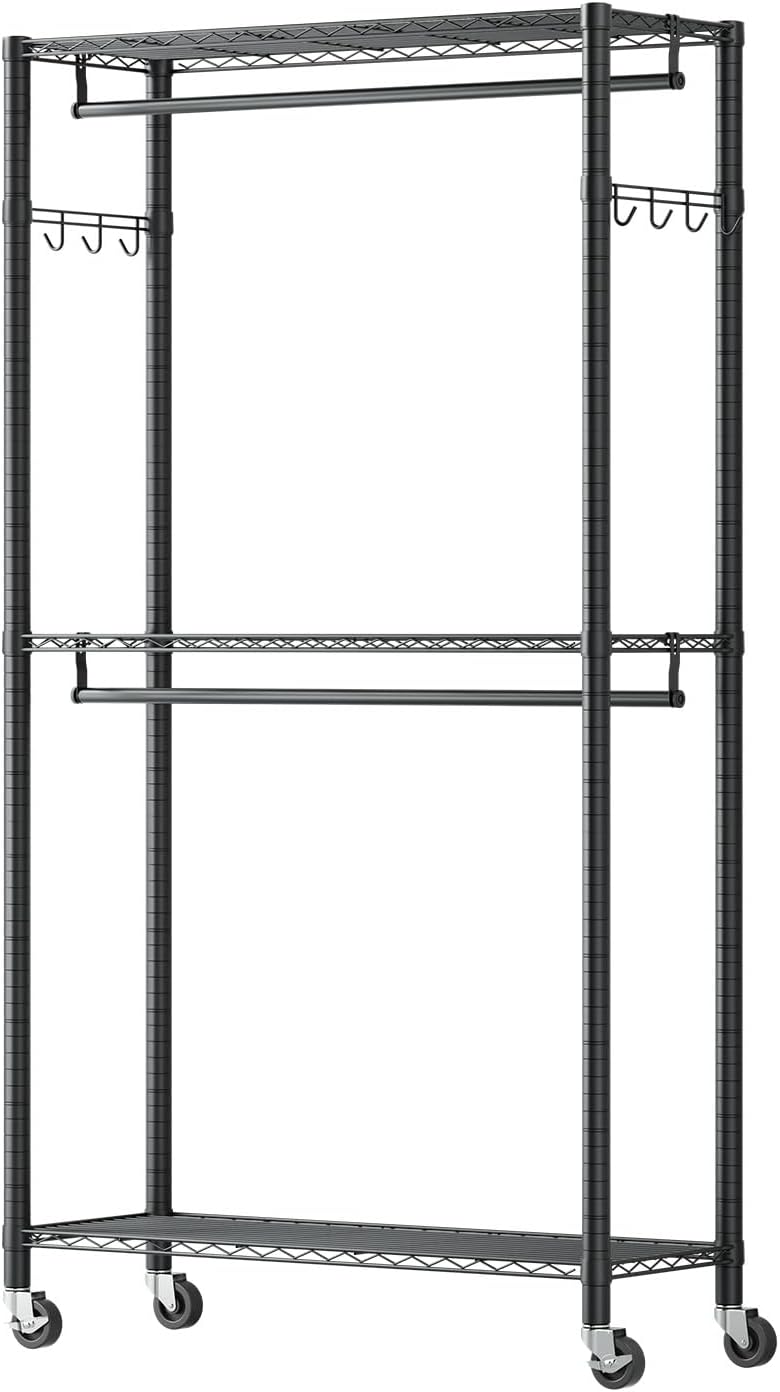 VEVOR Clothing Garment Rack, Heavy Duty Closet Wardrobe, Adjustable Tiers Clo...