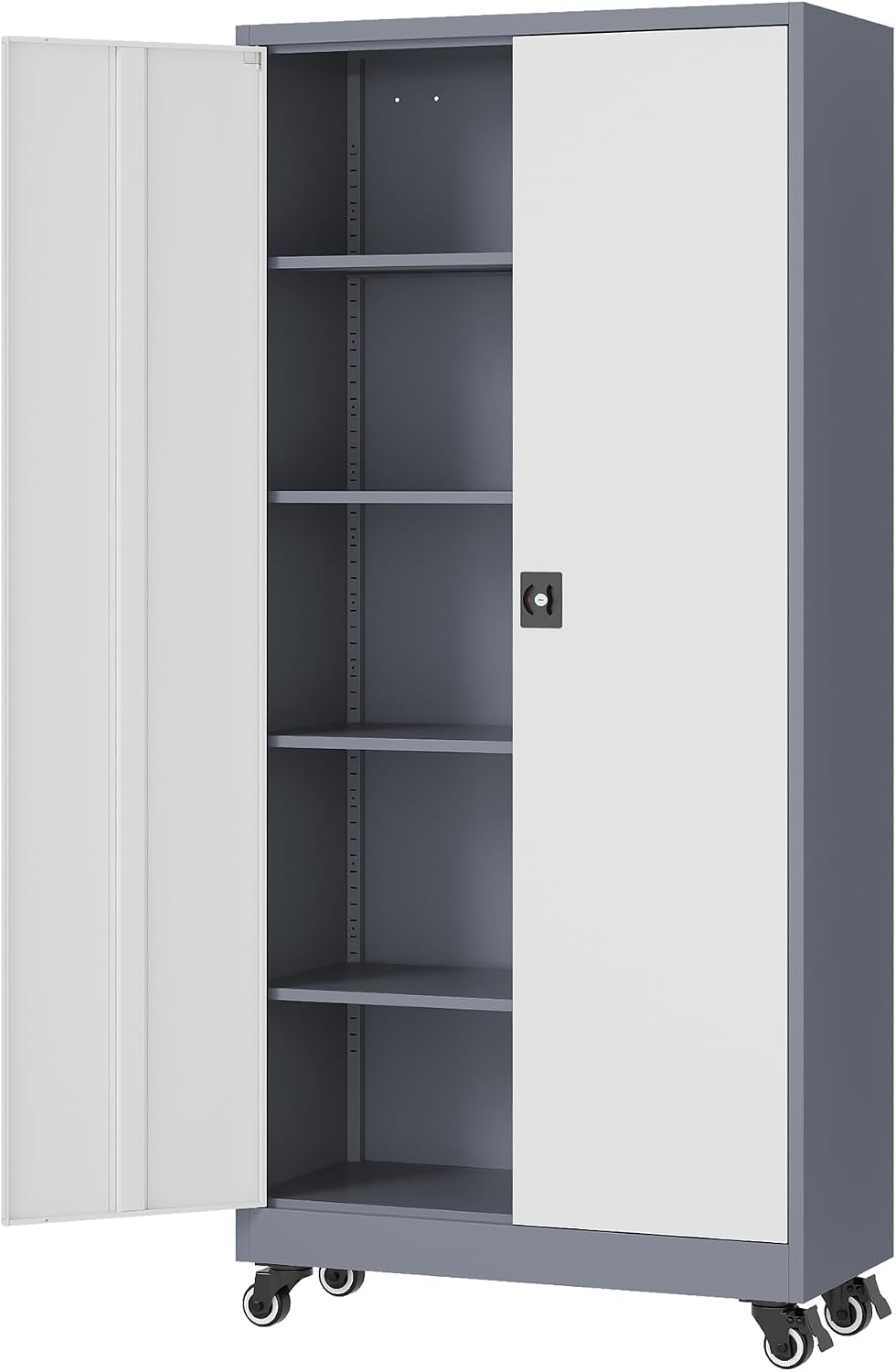 Fesbos Metal Rolling Storage Cabinet-74.6” Tall Steel File Cabinets with Whee...