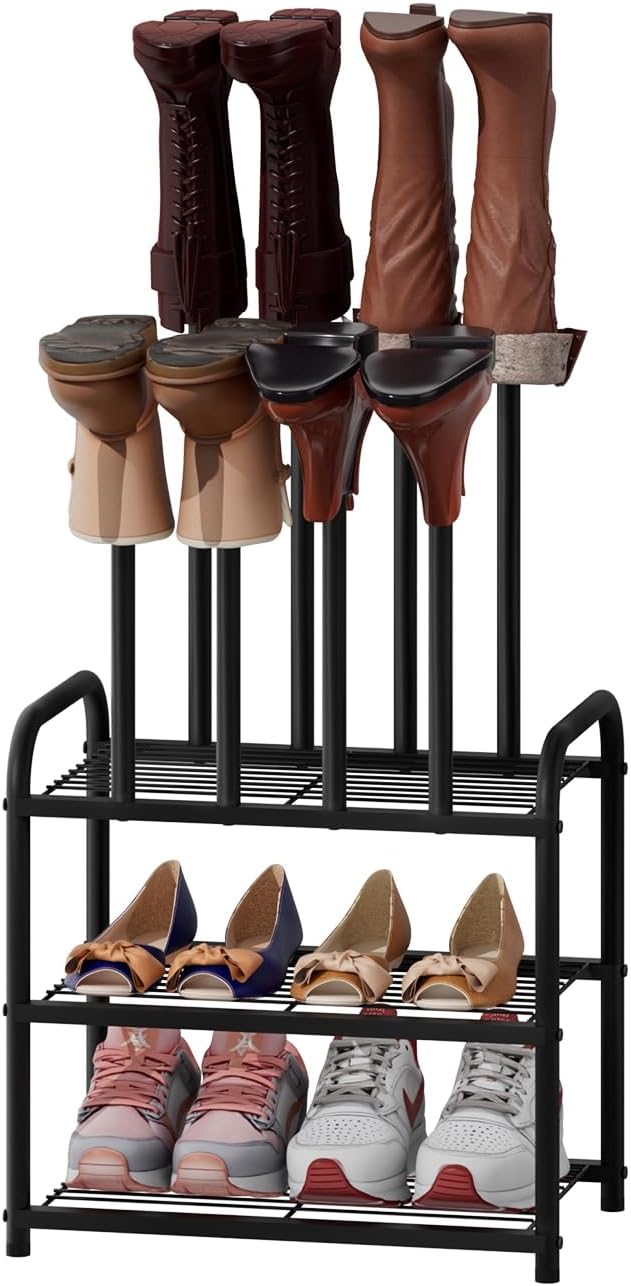 viewcare Black Boot Rack, Small Boot Rack Organizer, Tall Boots with Shoe Rac...