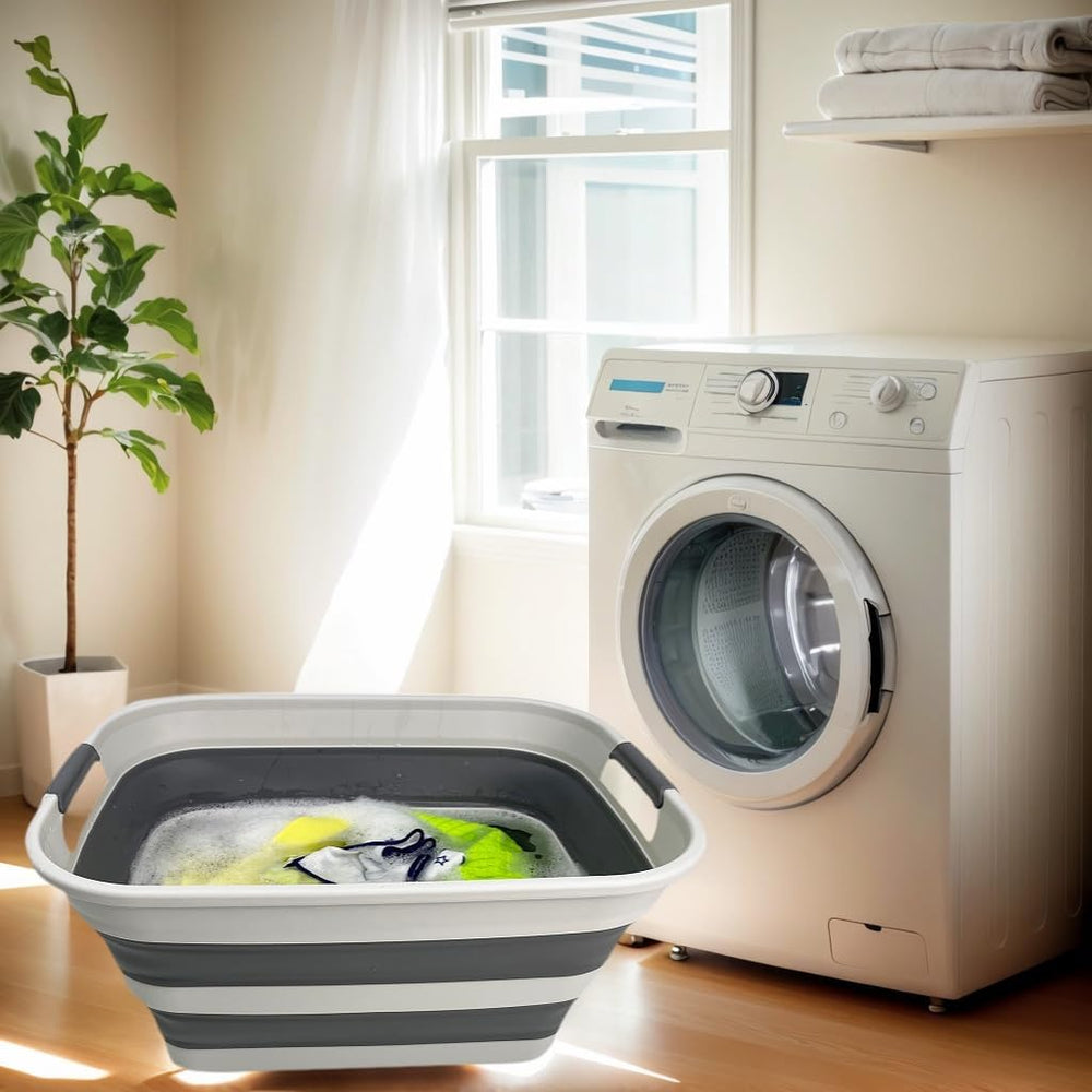 SMMART Collapsible Plastic Laundry Basket with Handle/Foldable Pop Up Storage...