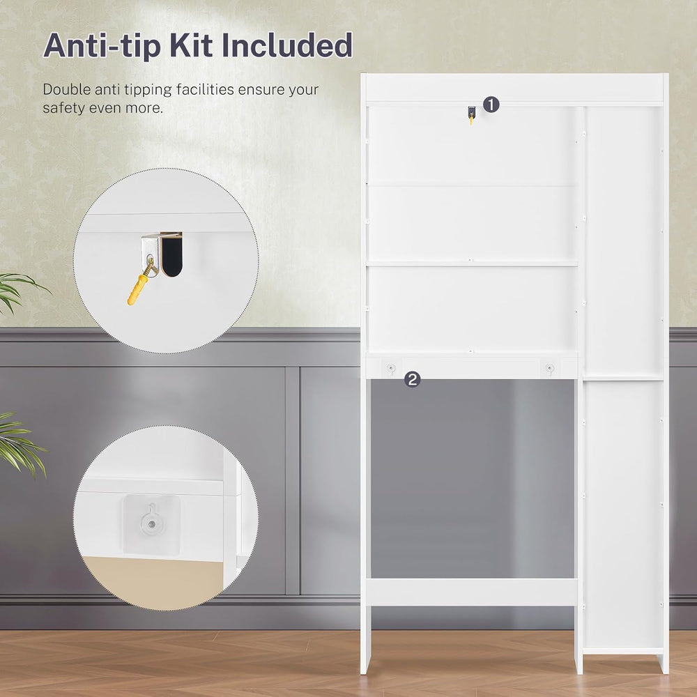 Over the Toilet Storage Cabinet with 2 Removable Drawers, Above Toilet Storag...