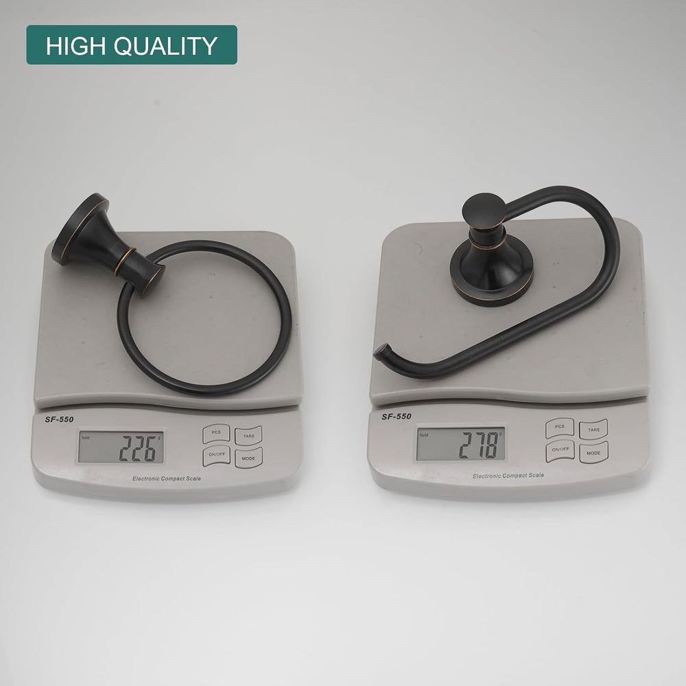 Hoimpro Toilet Paper Holder Towel Ring Set, Wall Mount Oil Rubbed Bronze