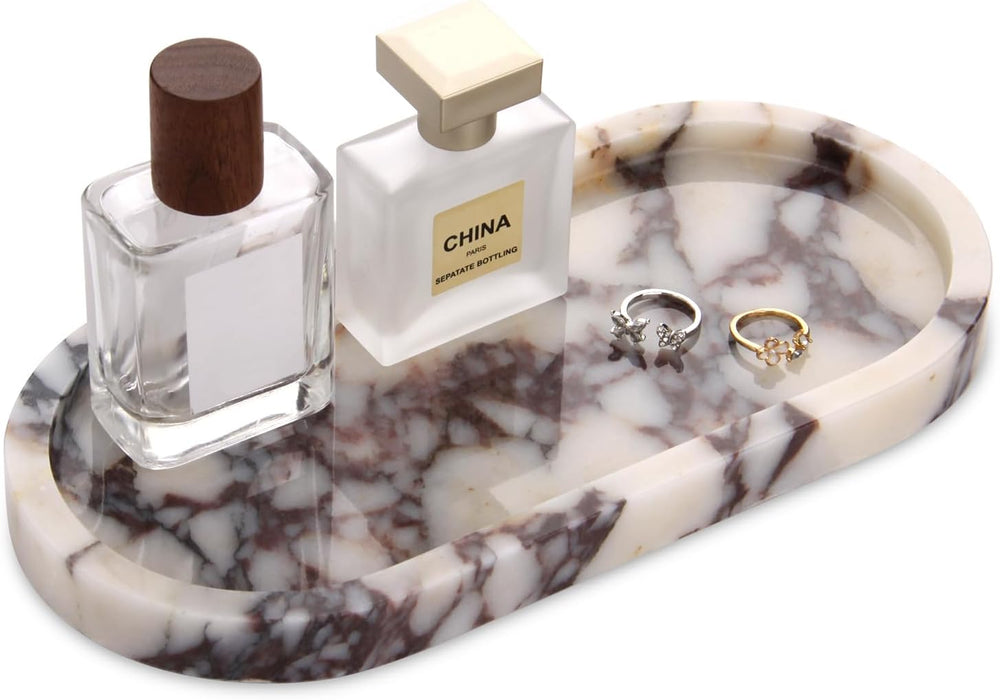 Natural Marble Tray Oval, Calacatta Viola, 10 x 5 x 0.6