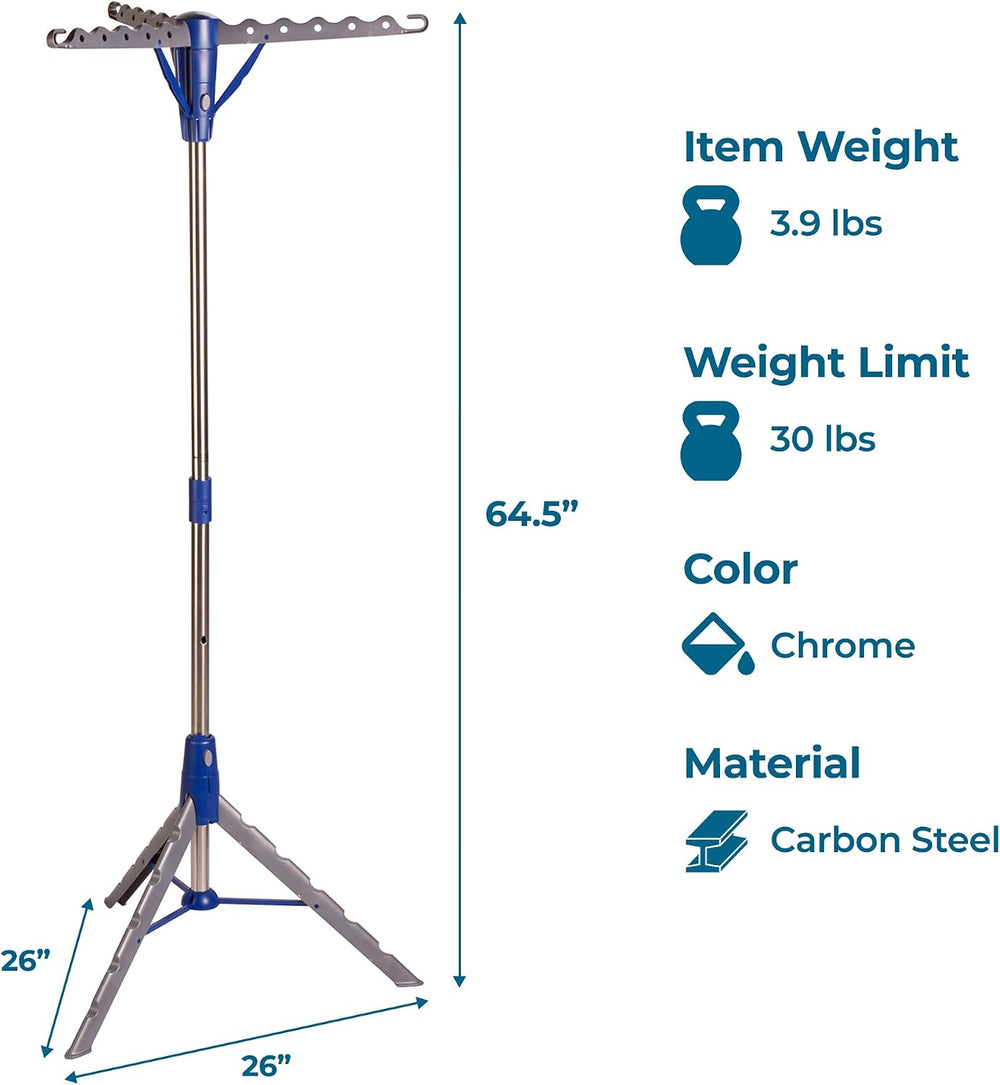 Honey-Can-Do 64-Inch Steel Tripod Clothes Drying Rack, Foldable Collapsible L...