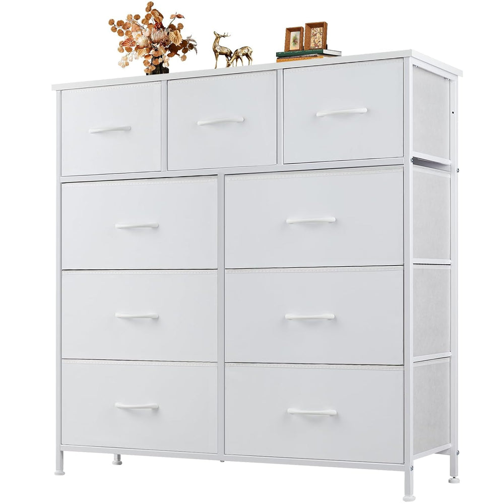 Dresser for Bedroom with 9 Drawers, Anti-Tip Fabric Storage Tower