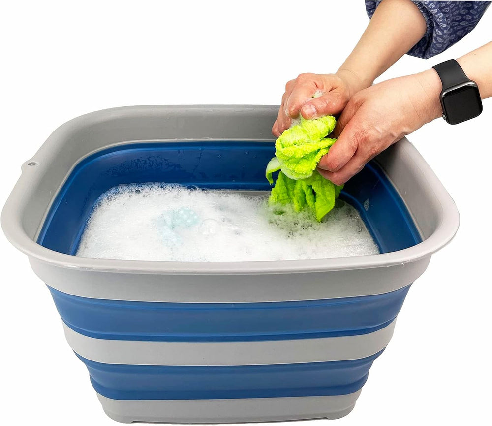 SAMMART 15L (3.9 gallons) Collapsible Plastic Washing Tub - Foldable Washtub ...