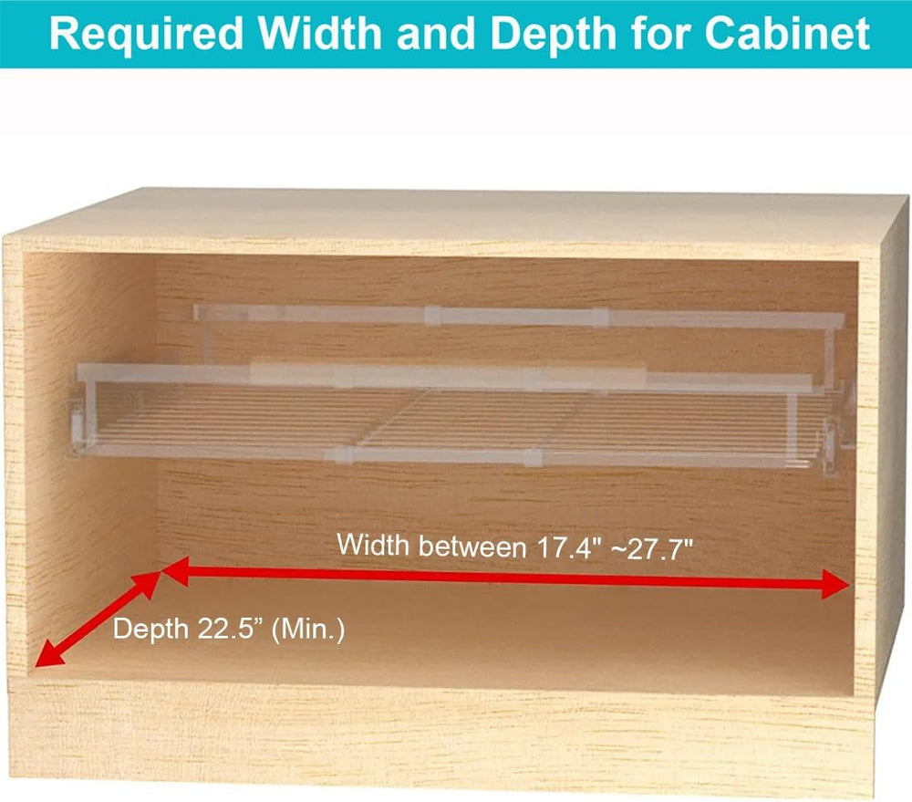 2 Pack Pull Out Cabinet Drawer Shelf Organizer, Extendable Sliding Slide Out ...