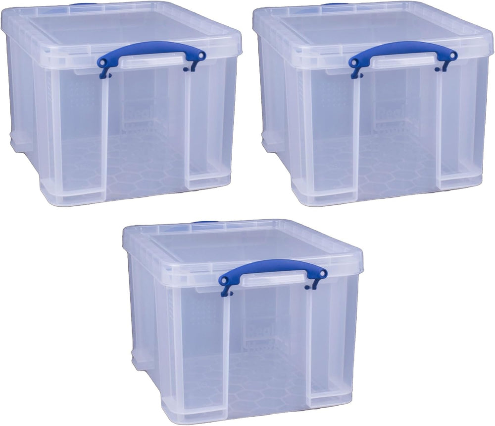 Really Useful Box 32 Liters Storage Bin Container with Snap Lid and Clip Lock...