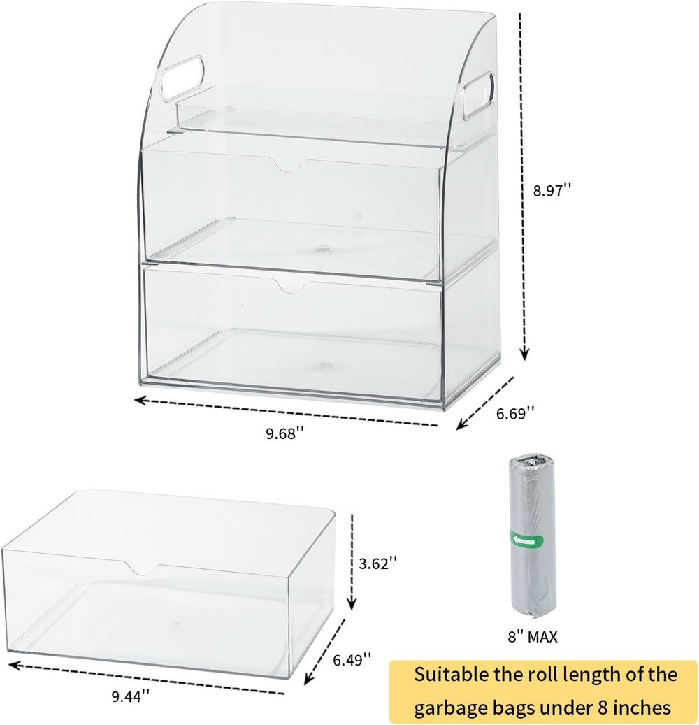 Clear Kitchen and Pantry Organizer with Drawers, Plastic