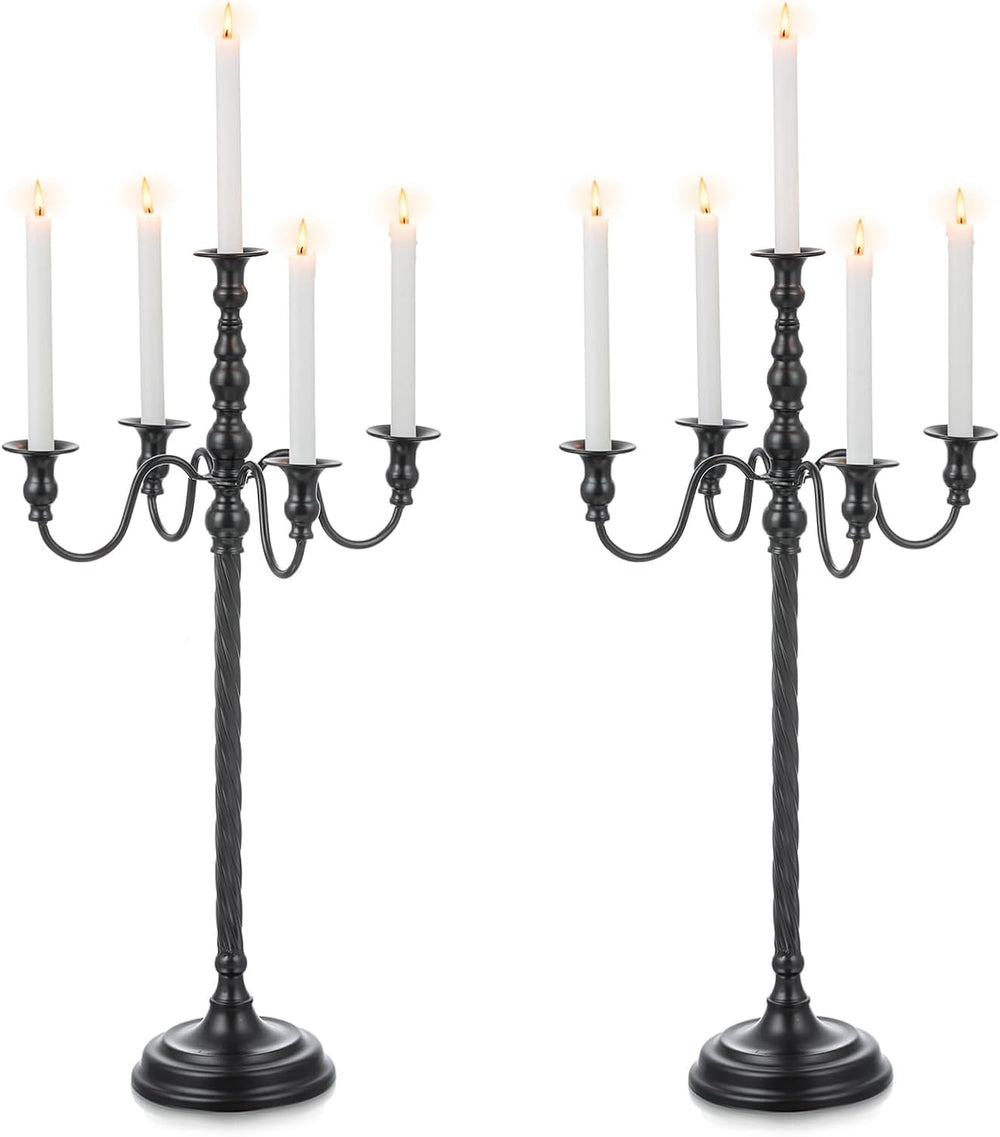 Candeldo 28 Inches Black Floor Candelabra Halloween Decorations Set of 2