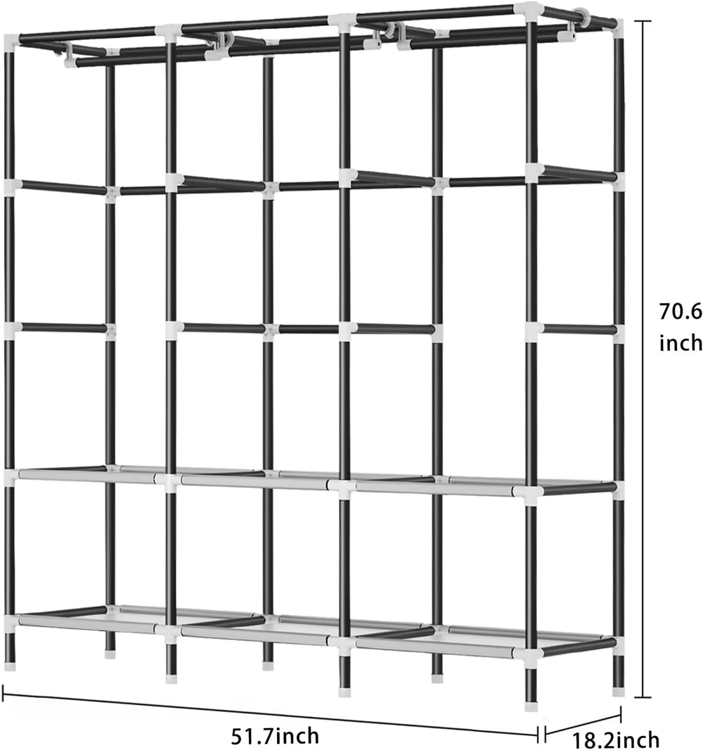LOKEME Wardrobe Closet,Steel Pipe Diameter 19mm,Portable Closet for Bedroom