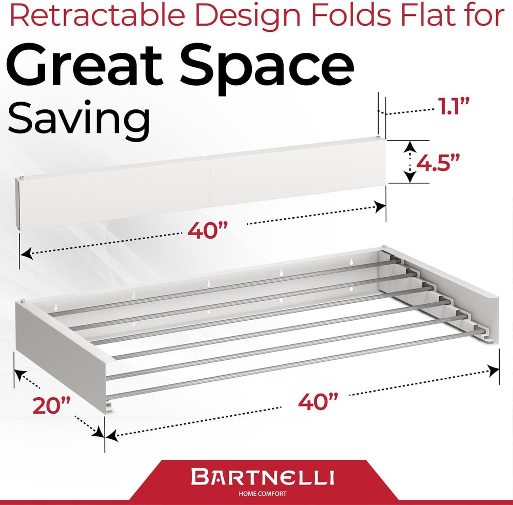 Bartnelli Wall Mounted Laundry Drying Rack for Clothes | Made in Europe with ...