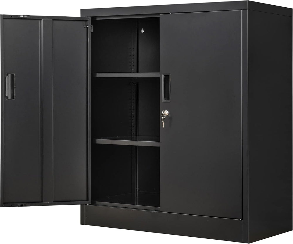 Metal Storage Cabinet, 36" H Locking Storage Cabinet with 2 Adjustable S...
