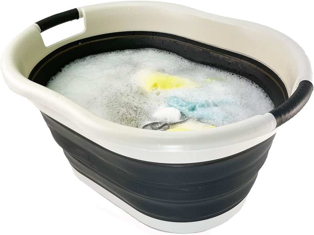 SAMMART 36L (9.5Gallons) Collapsible Plastic Laundry Basket - Oval Tub/Basket...