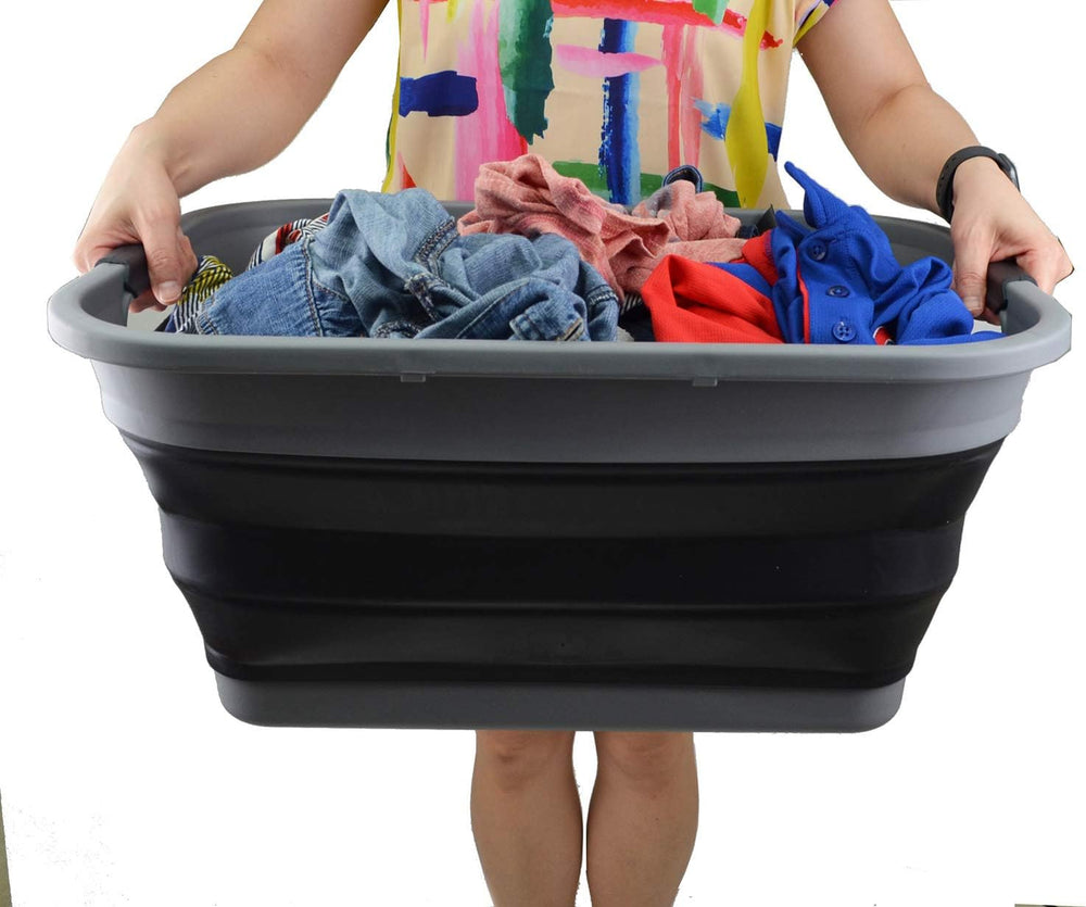 SAMMART 41L (10.8 gallon) Collapsible Plastic Laundry Basket - Foldable Pop U...