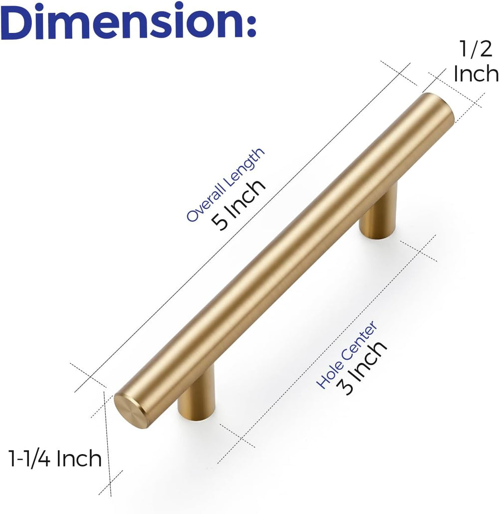 Ravinte Cabinet Handles,5" Length,3" Hole Center,Champagne Bronze,2...