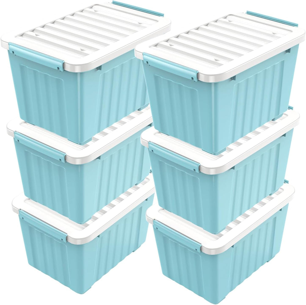 Nazhura 97 Quart Plastic Storage Bin, Stackable and Nestable Storage Boxes (6...