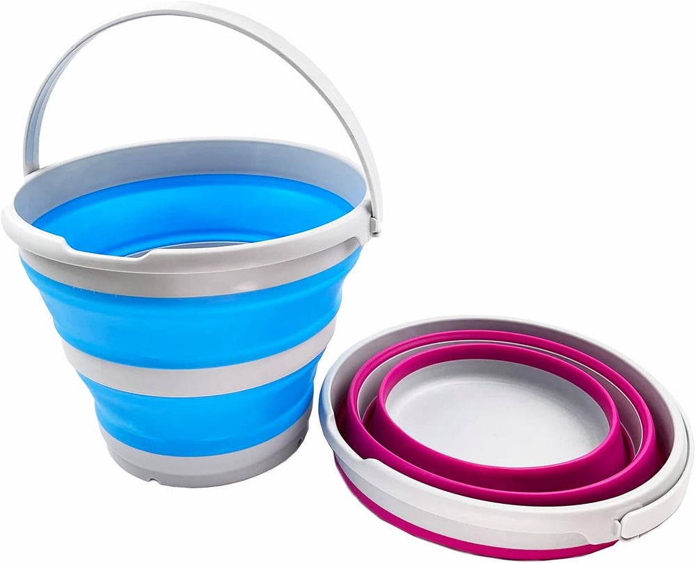 SAMMART 10L (2.6 Gallon) Collapsible Plastic Bucket - Foldable Round Tub - Po...