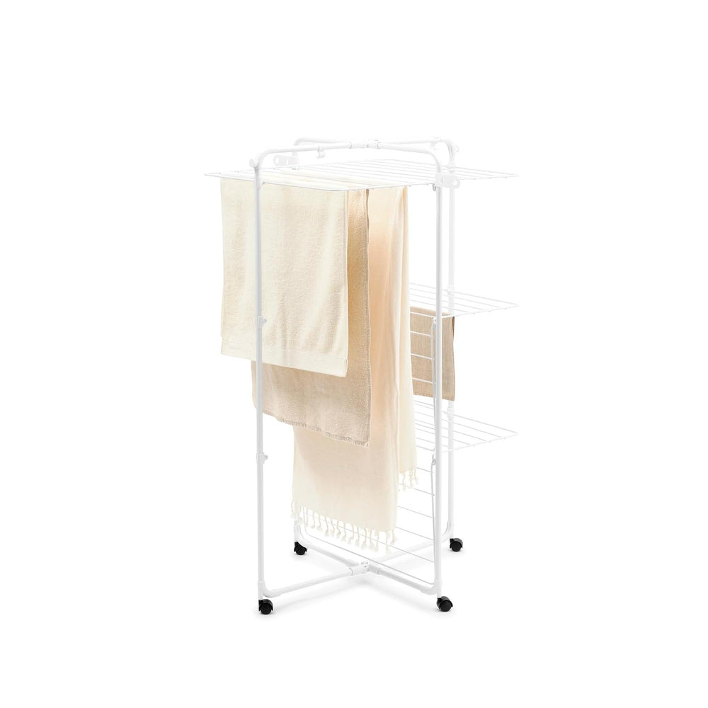 Brabantia HangOn Tower Clothes Drying Rack with Wheels | 76ft (23m) | White |...