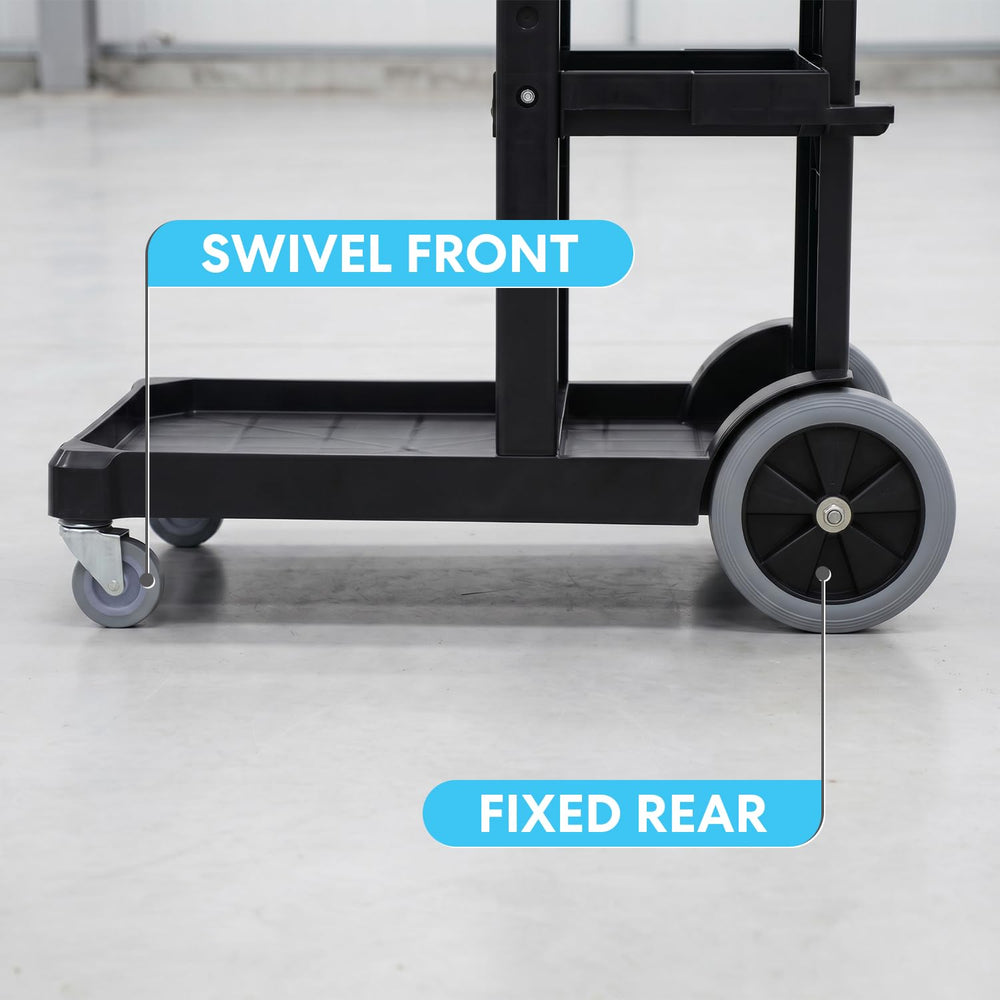 Simpli-Magic Commercial Cleaning Cart with Waste Bag & Lid, Janitorial Ut...