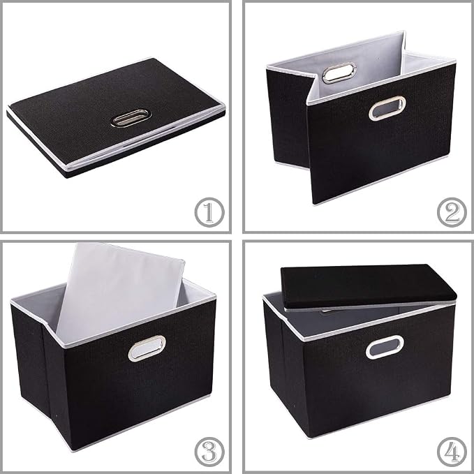 PRANDOM Extra Large Collapsible Storage Bins (5-Pack)