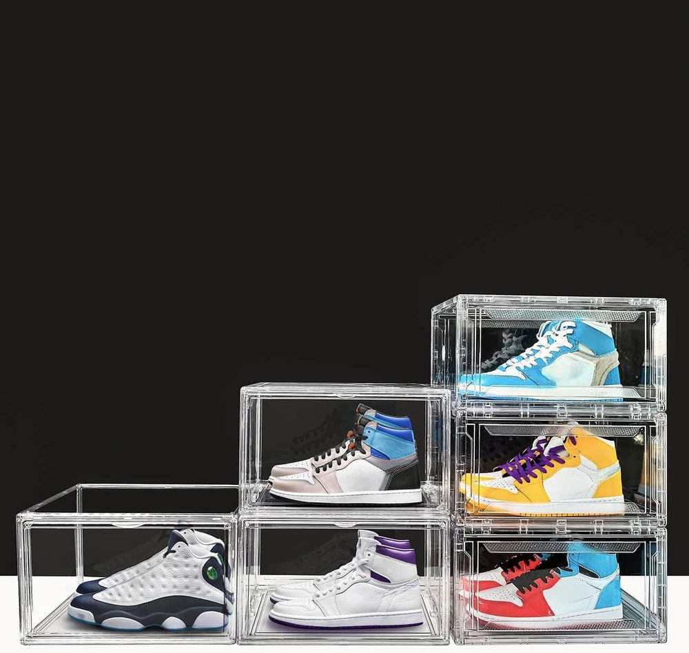 KDOR Shoe Boxes Clear Plastic Stackable 3 Pack Shoe Storage for Sneakerheads,...