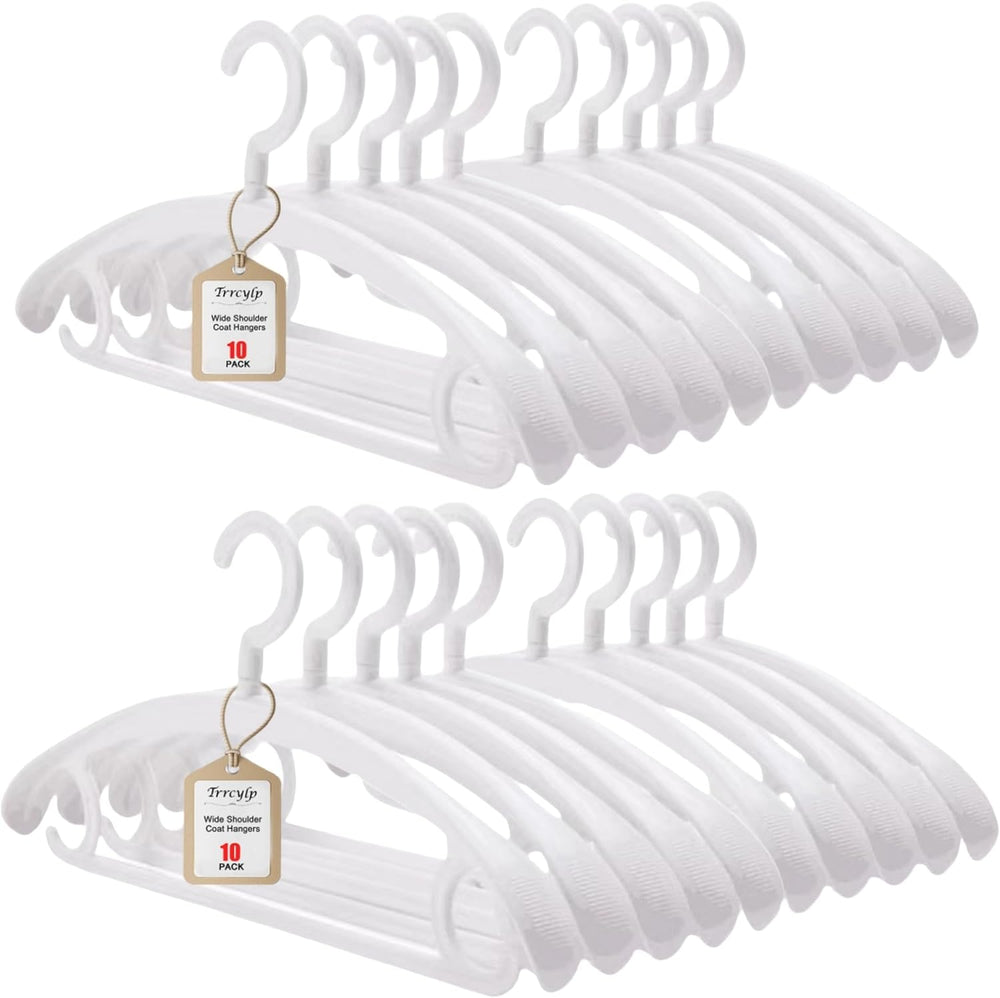 Heavy Duty Hangers Swivel Wide Shoulder Jacket Hanger White