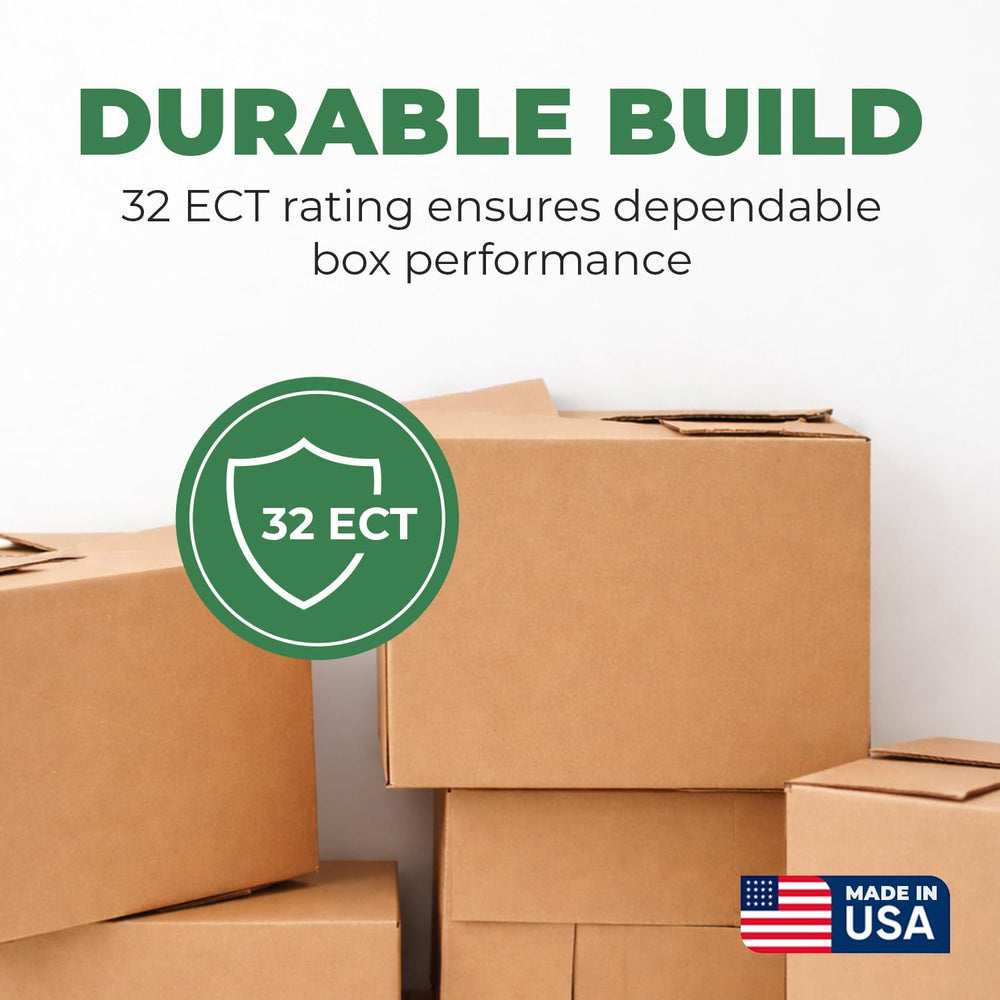 EconoHome Corrugated Shipping Boxes - 18x14x12" Medium Moving Boxes - Du...