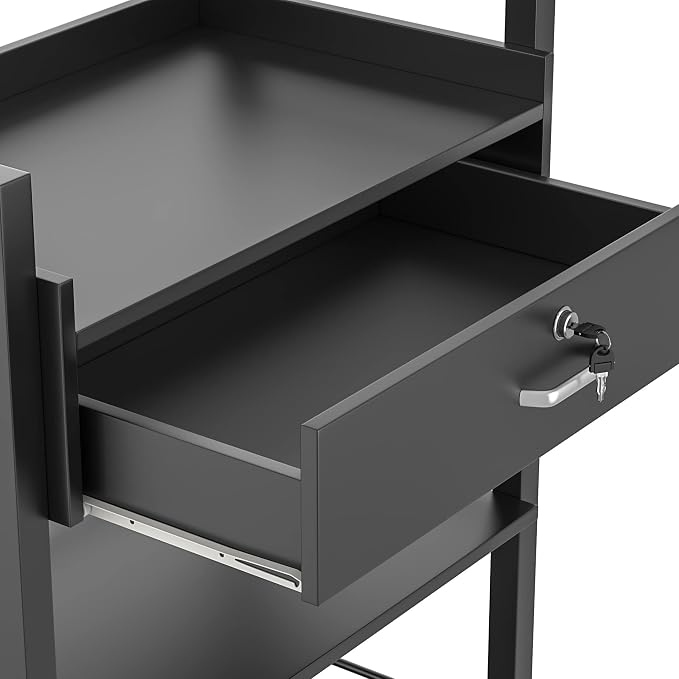 Paddie Salon Trolley Cart, Salon Tray Wooden Mobile Utility Cabinet