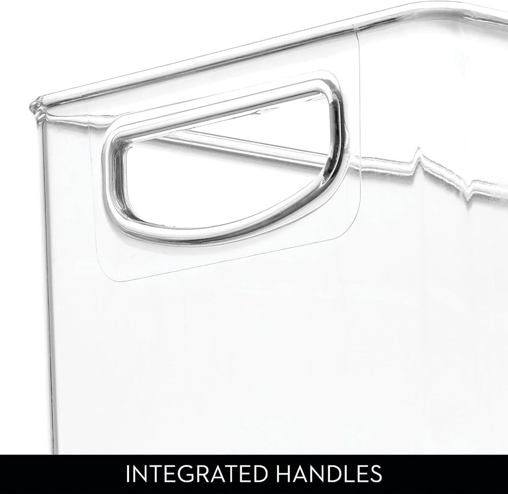 iDesign Plastic Stackable Pantry Bin with Handles, Set of 4, Clear