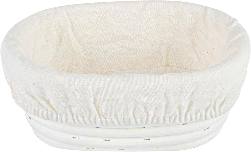 Restaurantware Oval Rattan Banneton Proofing Basket, 2 Cotton Liners, 1 Ct