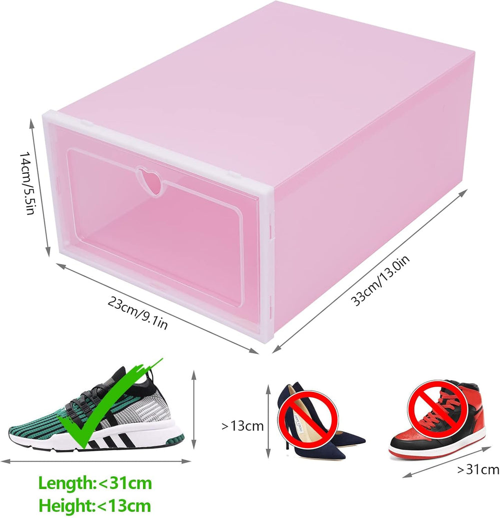 20 Pack Shoe Storage Box, Stackable Clear Plastic Shoes Organizer for Closet,...