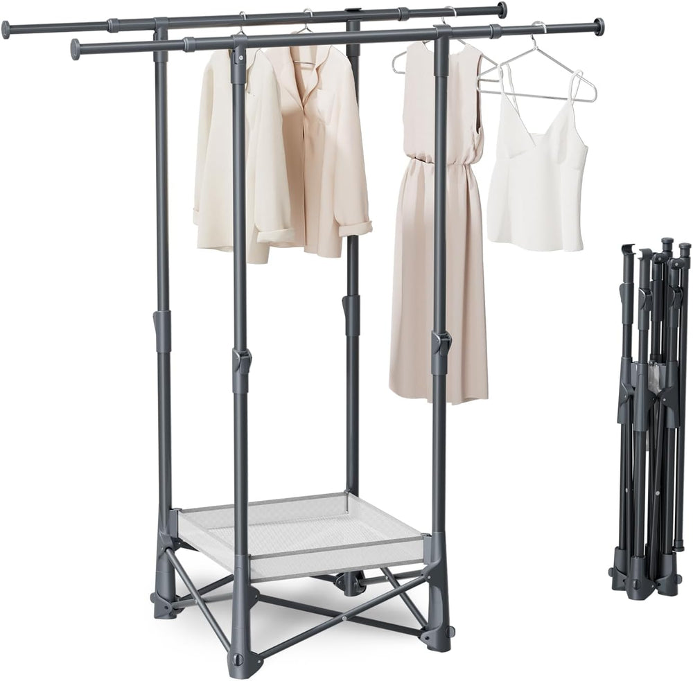 BIREN Foldable Clothes Drying Rack with Drying Net Portable Clothes Rack with...