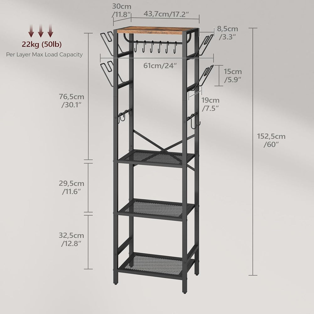 MAHANCRIS 4-Tier Pot Rack, Pots and Pans Organizer for Kitchen Corner, Kitche...