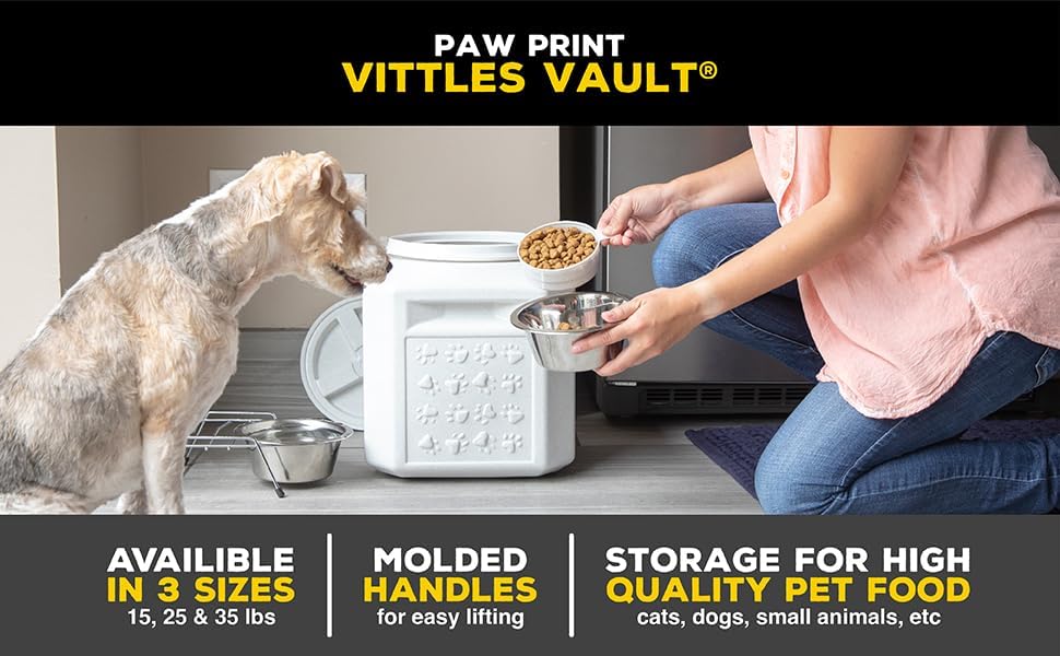 Vittles Vault Vittles Vault Pawprint Food Storage Container + Scoop, 25lbs