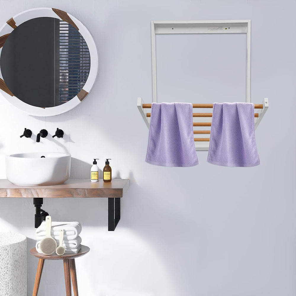Wall Mount Clothes Drying Rack for Laundry, Foldable Wall Mount Laundry Rack ...
