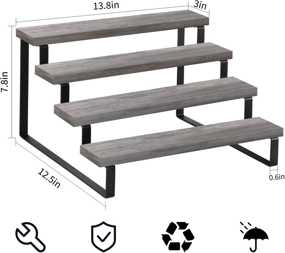 Wooden Display Riser Stand, Tiered Perfume and Cologne Organizer Stand, 4 Tie...