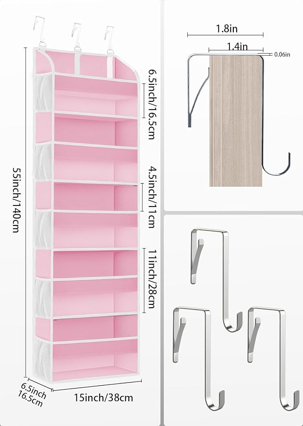 2 Pack Over The Door Storage Organizer