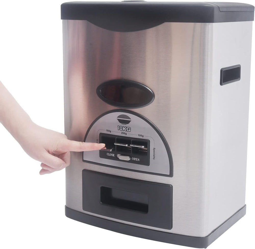 10Kg/22Lb Auto Rice Dispenser, Black Dispenser Three Gears Measuring Rice Sto...