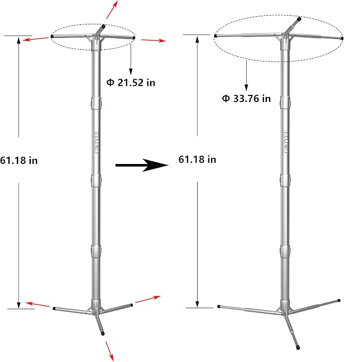 Aluminum Collapsible Clothing Rack, Porbatle Clothes Drying Rack, Laundry