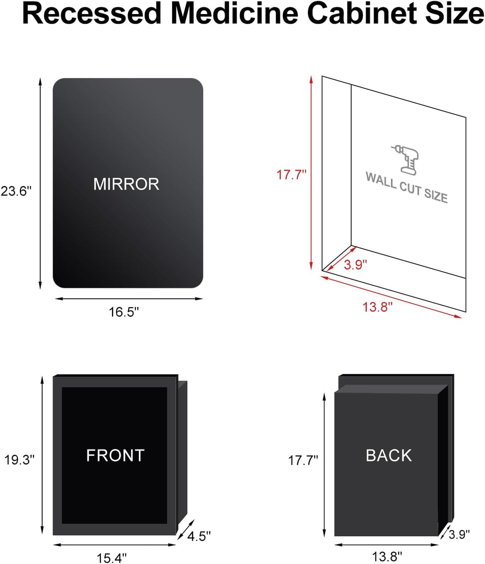 Recessed Medicine Cabinets for Bathroom,Lighted Medicine Cabinet
