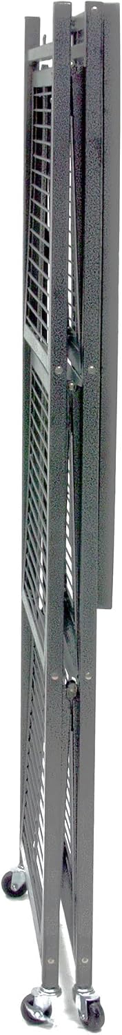 Origami R5 Series Foldable 4-Tier Heavy-Duty Steel Storage Rack, Pewter