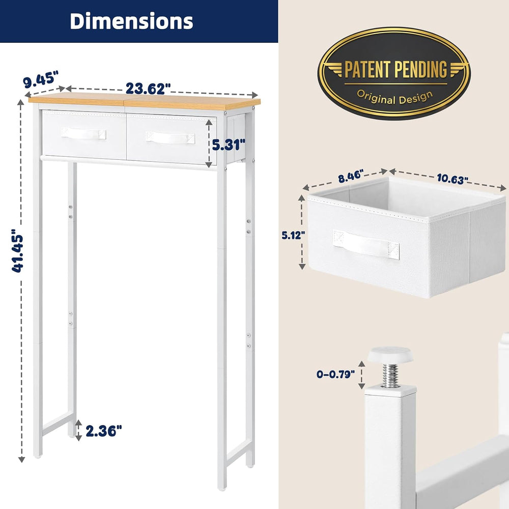 MOHOPE 2-Tier Over The Toilet Storage with 2 Fabric Drawers, Freestanding Abo...