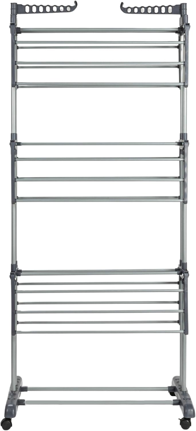 Household Essentials 4 Tier Stainless Steel Laundry Drying Rack with Two Side...