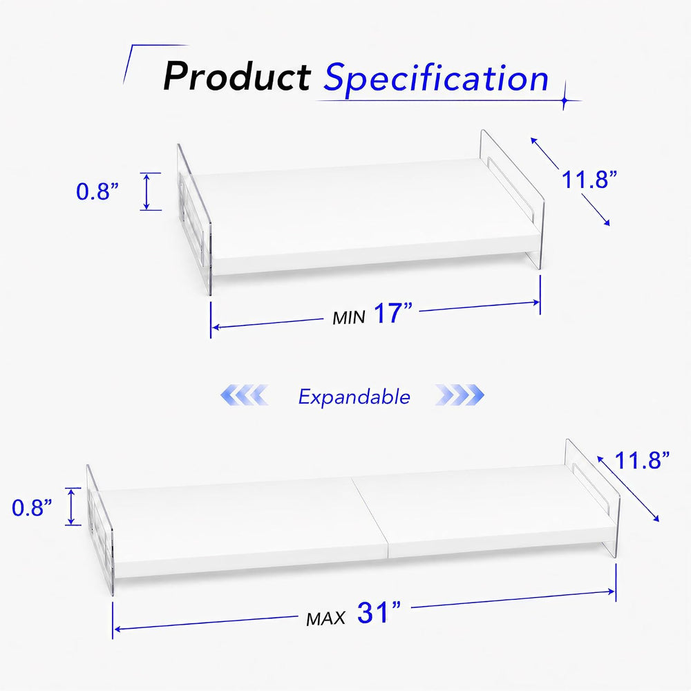 Expandable Closet Shelf Organizer, Adjustable Shelves, Medium 2Pack