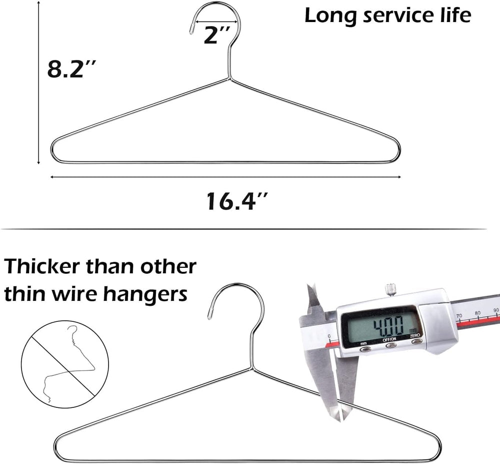 KEETDY 50 Pack Metal Hangers Coat Hangers Heavy Duty Stainless Steel Clothes ...