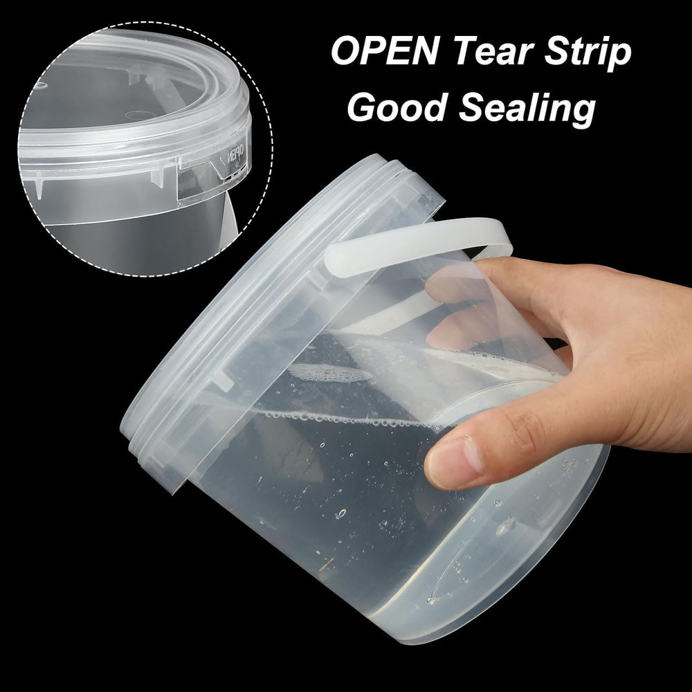 ZOFORTY 20 PCS 50 oz Slime Containers with Lids and Handles, Plastic 1500ml S...