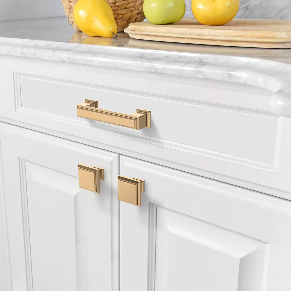 Amerdeco 10 Pack Champagne Bronze Cabinet Pulls 3 Inch(76mm) Hole Center Cabi...