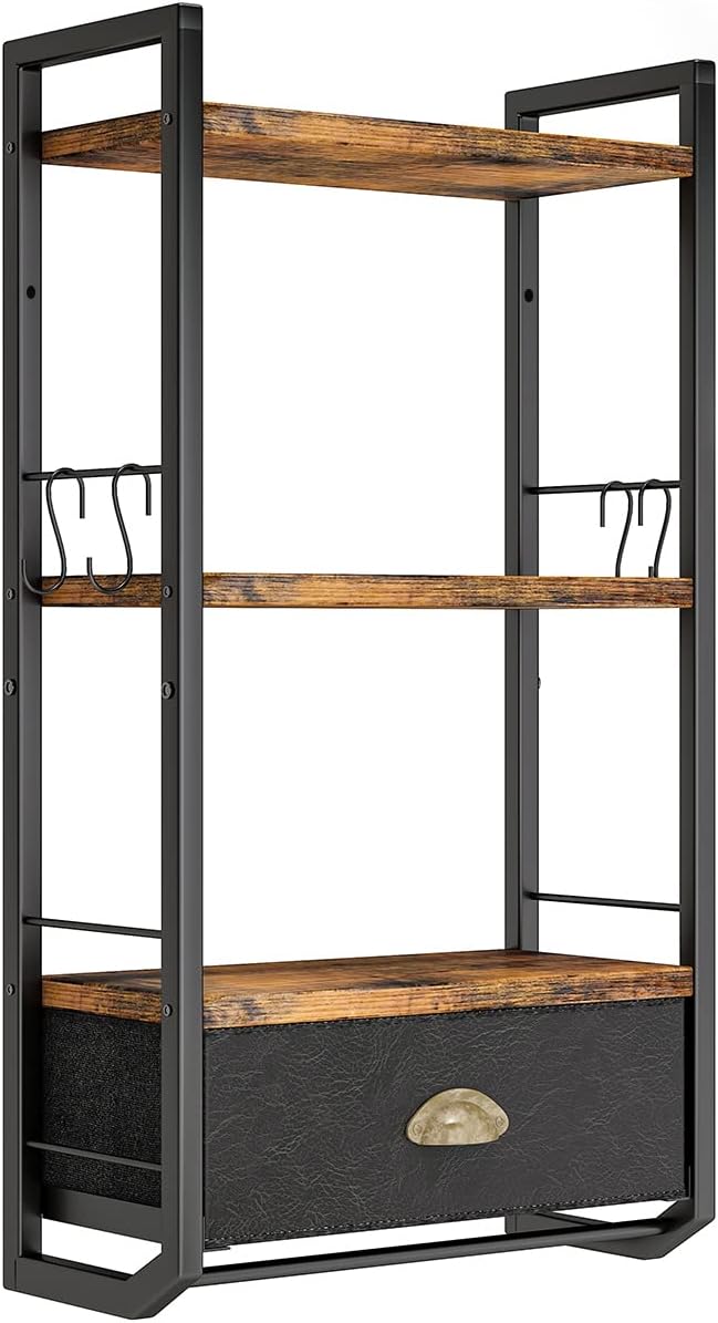 Bathroom Storage Organizer Wall Mounted, 3 Tier Bathroom Towel Rack Shelf wit...