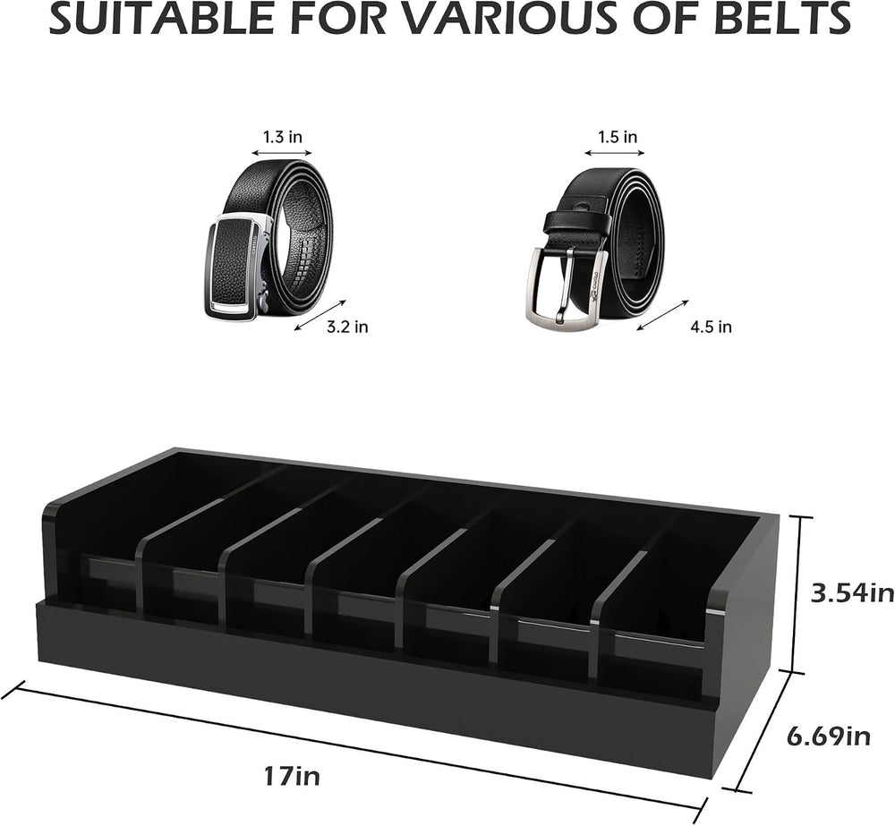 Belt Organizer for Drawer - Bamboo Belt Storage Organizer | Belt Rack for Clo...